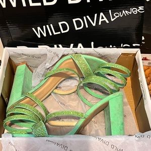 Wild Diva Rhinestone wrap around heels